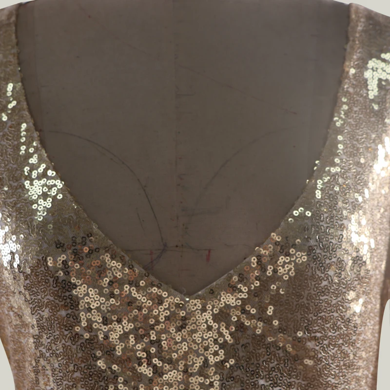 Sexy Sequined dress Women Spring Autumn 2019 long-sleeved V-neck high open banquet dress female hot women Night Club party dress  (21)