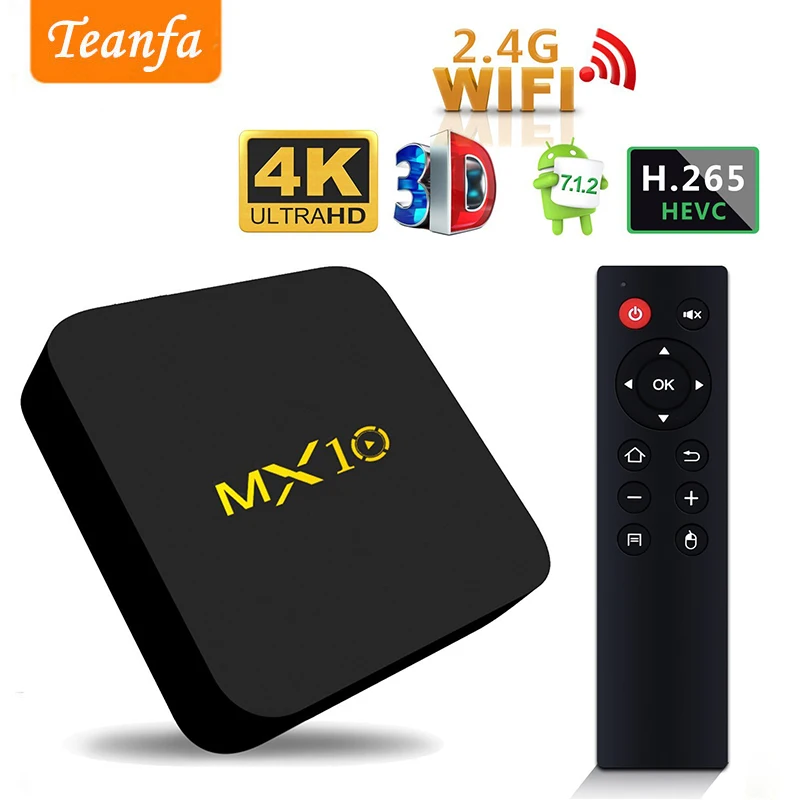 MX10 4 Гб DDR4 64 памяти на носителе eMMC Android 7 1 ТВ коробка RK3328 ядра KD 18 0 K Media Player HDR 2 ГГц WI FI