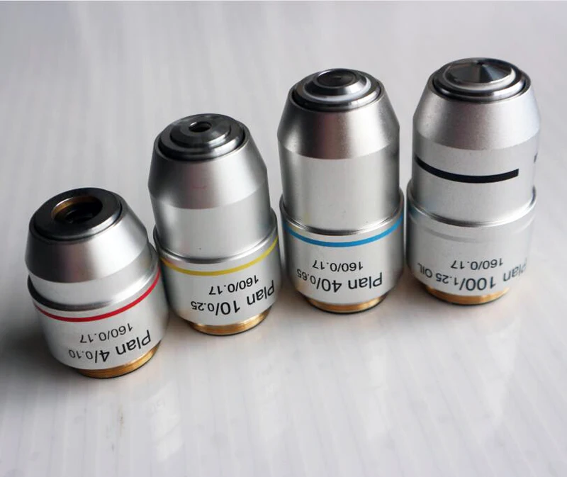 4x 10x 40x 100X 195 Plan Achromatic Biological Microscope Objective