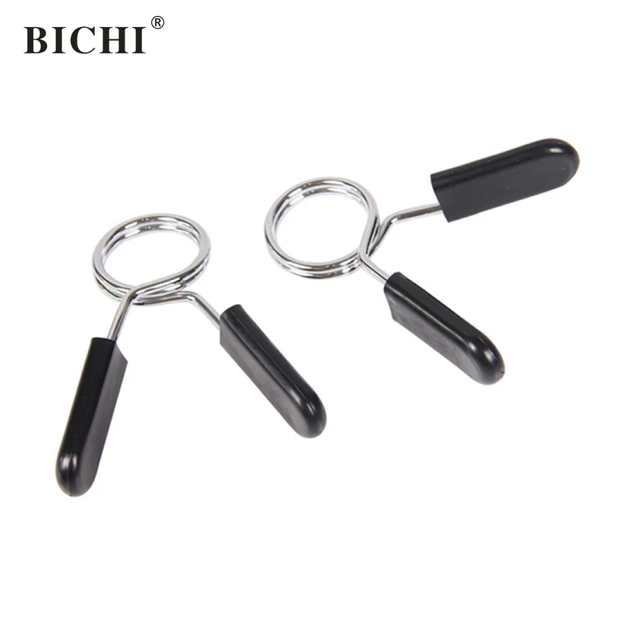 BICHI 2Pcs 25mm Barbell Clamp Spring Collar Clips Gym Weight Dumbbell