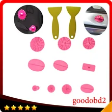 High quality PDR pulling tabs Auto Body Dent Removal Kit 10Glue Puller Tabs+2Plastic Shovel Dent Lifter Car Paintless tools A065