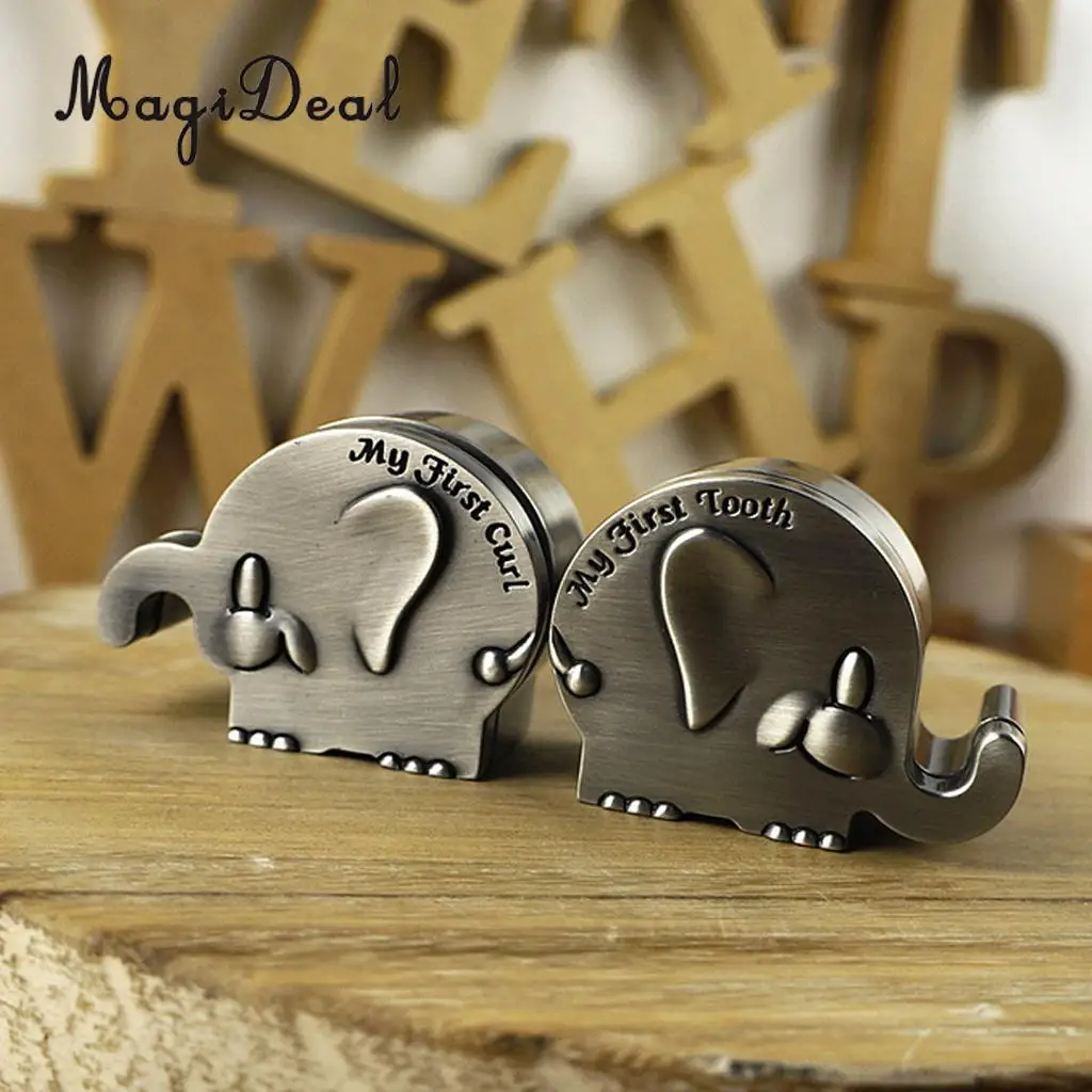 Zinc Alloy Bear My First Tooth and Curl Cabinet Infant Toddlers Baby Shower Christening Novelty Birthday Gift Favor