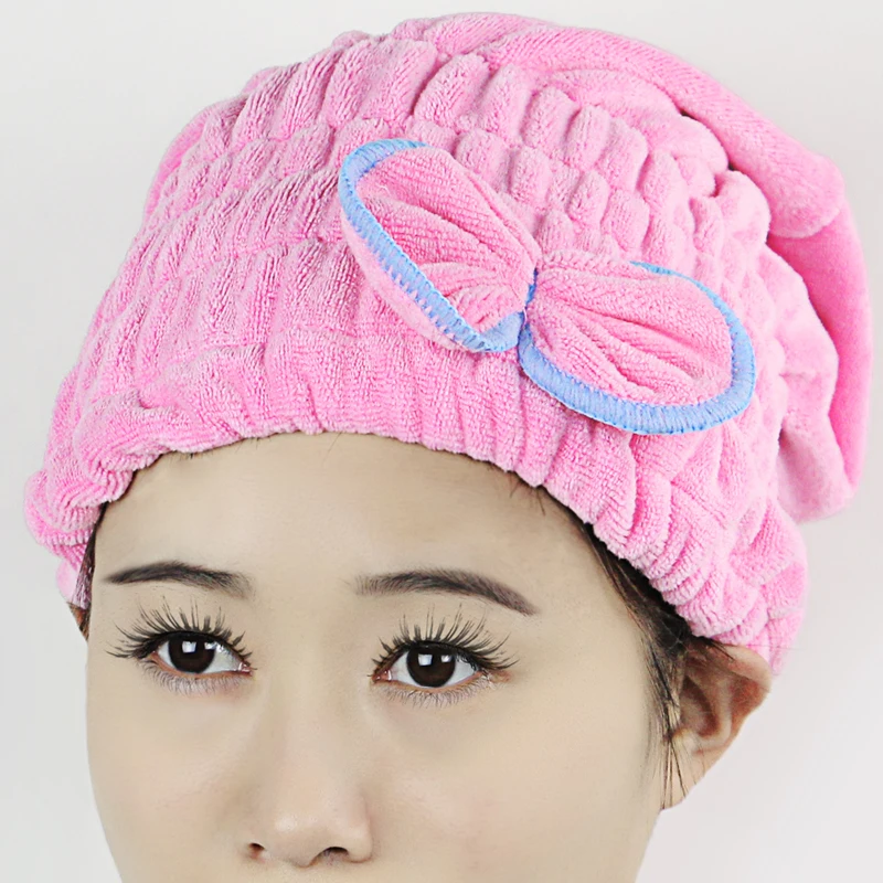 EHEH New Home Textile 5 Colors Quick Dry Hair Hats Bathroom Coral Velvet Shower Cap Super soft and Comfortable Hair Towel EH016