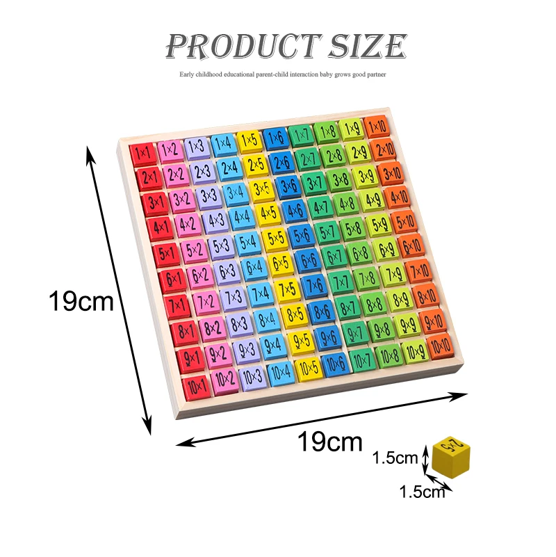 Детские развивающие игрушки 99 Таблица мультипликатора математическая игрушка 10*10 фигурные блоки деревянные игрушки для детей обучающие средства Монтессори