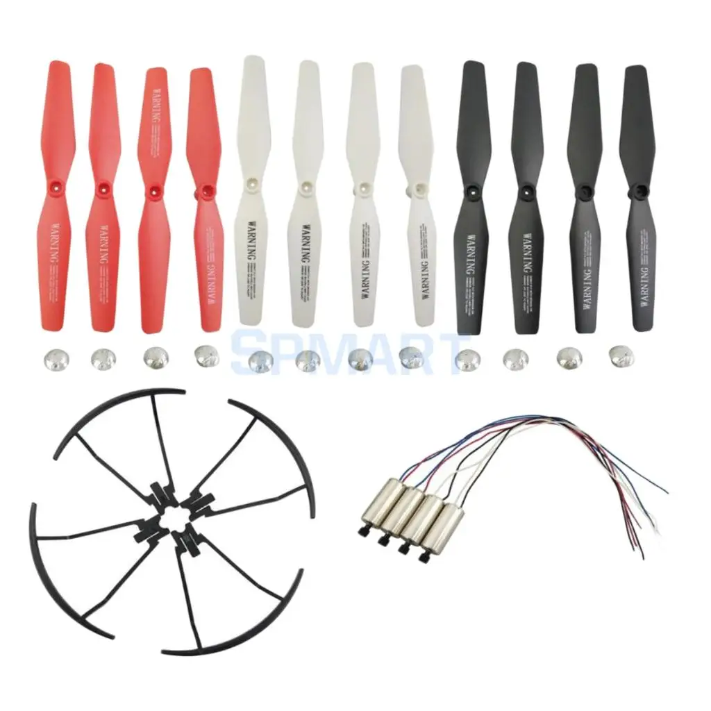 12Pcs Propeller Prop & Protective Cover & Motor for VISUO XS809 XS809W XS809HW 8807 8807W RC Drone Quadcopter Aircrafts