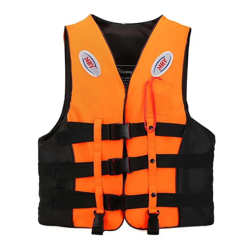 Профессиональный Спасательный Жилет с ремень со свистком для детей и взрослых светоотражающий Регулируемый 300D Оксфорд Жилет Куртка для плавания - Цвет: Orange