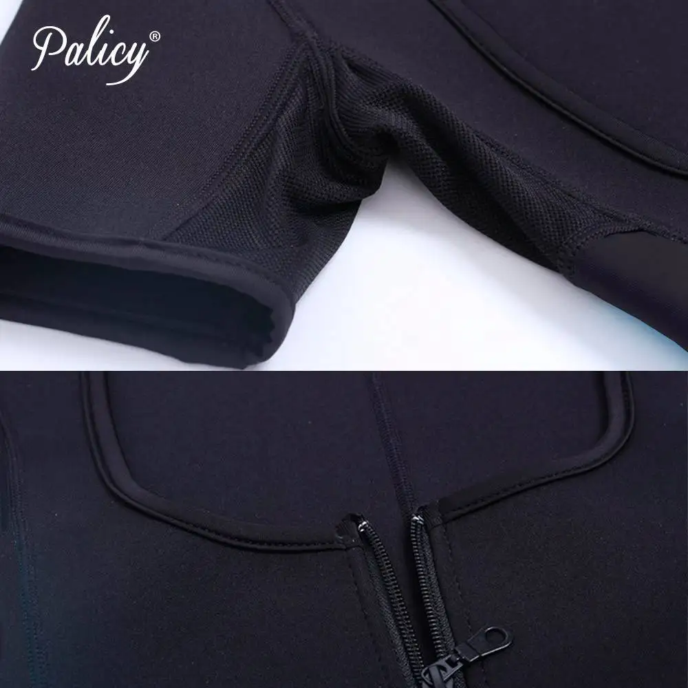 Palicy Women's Slimming Body Shapers Neoprene Sauna Suit Sexy Bodysuit Leg Fajas Waist Trainer Shapewear Zipper Plus Size