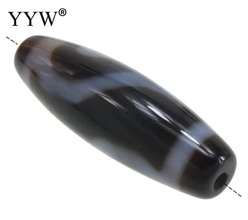 Natural Tibetan Agate Dzi Beads for jewelry making Oval money hook & two tone 11x39mm Hole:Approx 2mm Fine Jewelry
