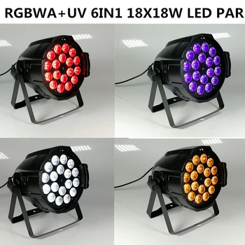 

4pcs / RGBWA+UV 6IN1 18X18W LED PAR Light/ disco lights, par led stage professional dj equipment wash light