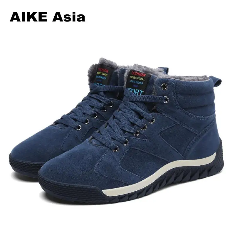 

Size 39-47 Snow Boots Winter Boots Men Big Size Winter Shoes Men Plush Warm Anti skidding Winter Men Boots Black