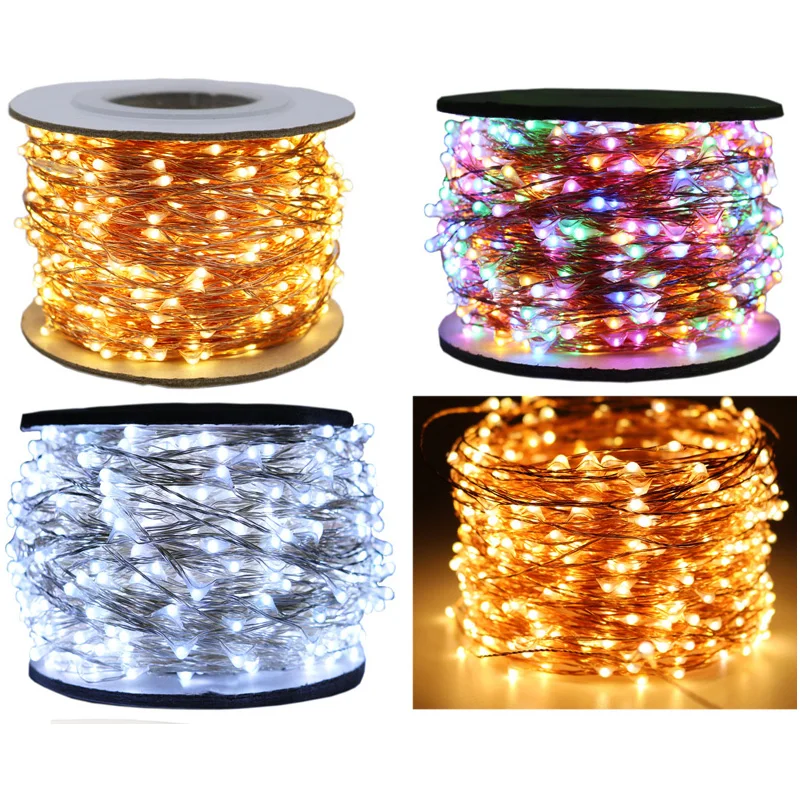 Самые длинные 30 м 50 100 1000LED Гирлянда Свет украшения свадебные новогодние гирлянды