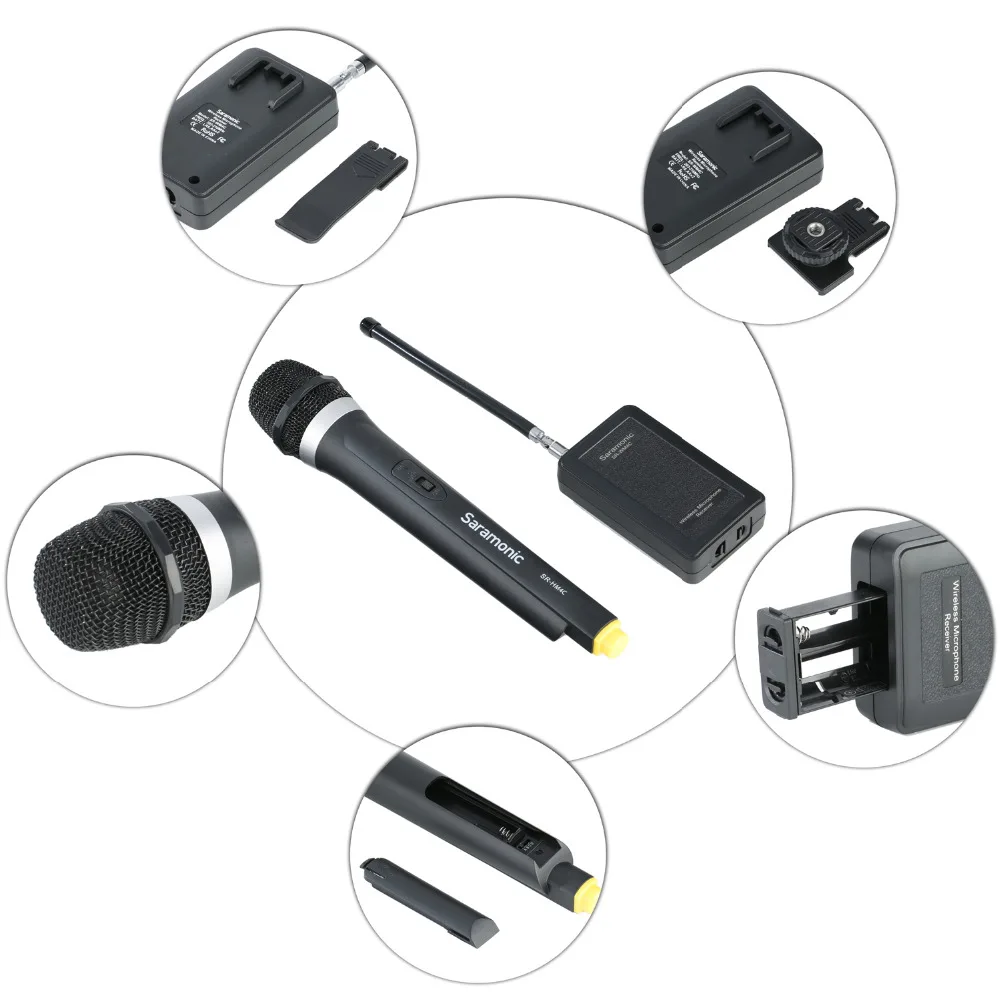 Saramonic WM4CA Профессиональный портативный беспроводной VHF ручной микрофон системы для DSLR камеры/видеокамеры