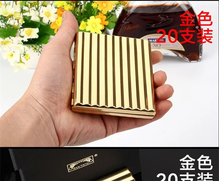 Creative personality of ultra-thin stainless steel metal copper cigarette case cigarette smoke box boy fixture cigarettes boxes01