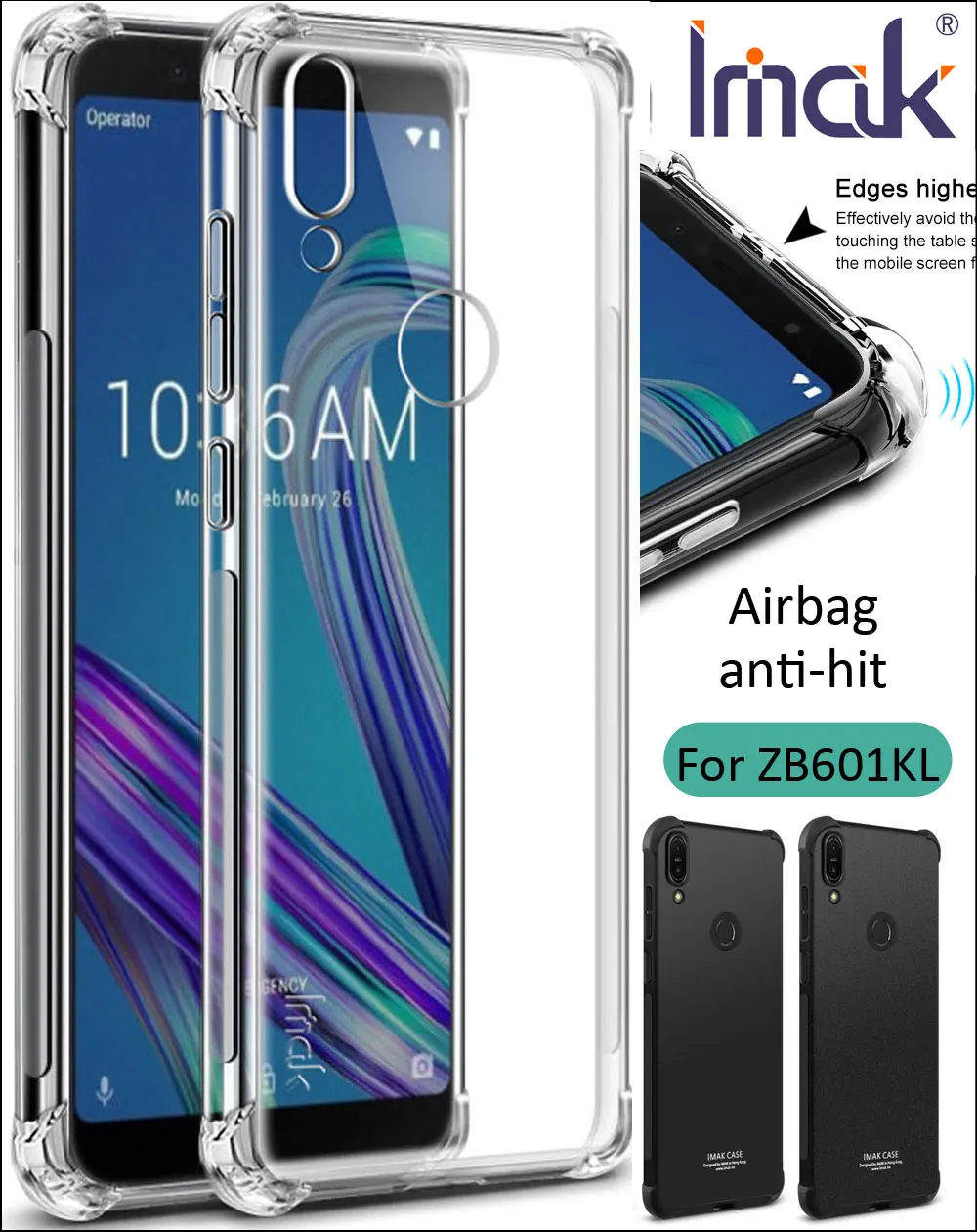 IMAK подушка безопасности чехол для Asus Zenfone Max Pro M2 M1 ZB631KL ударопрочный