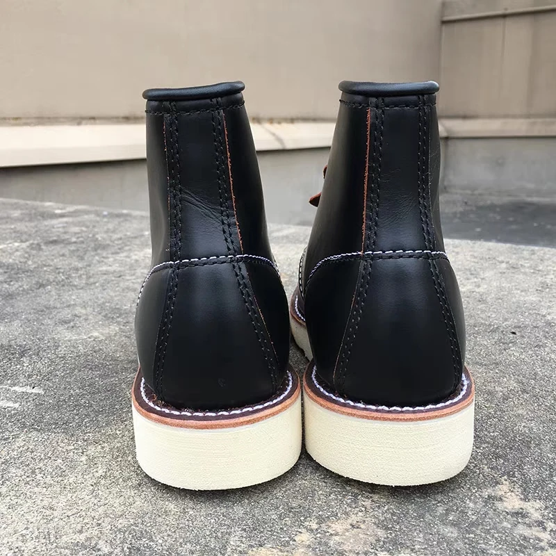 Ботинки Goodyear Welted Мужские Винтажные натуральная кожа мотоциклетные полусапожки