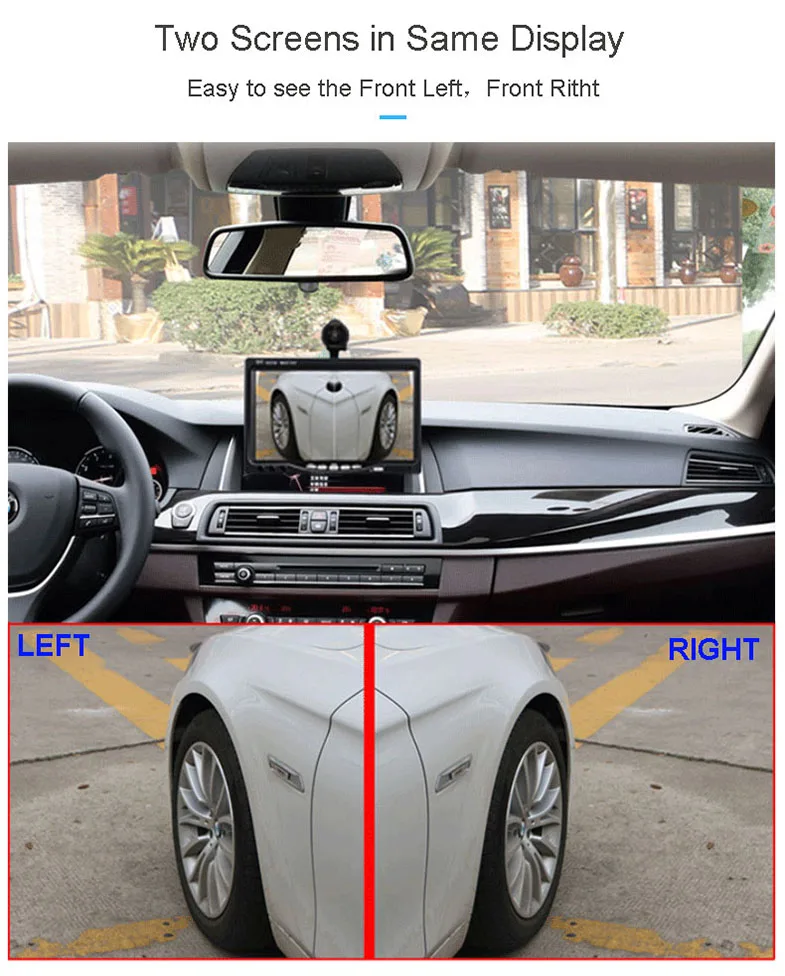 7 дюймов TFT lcd HD экран автомобильный монитор заднего вида парковочный монитор передний, левый, камера заднего вида водонепроницаемый ночное видение