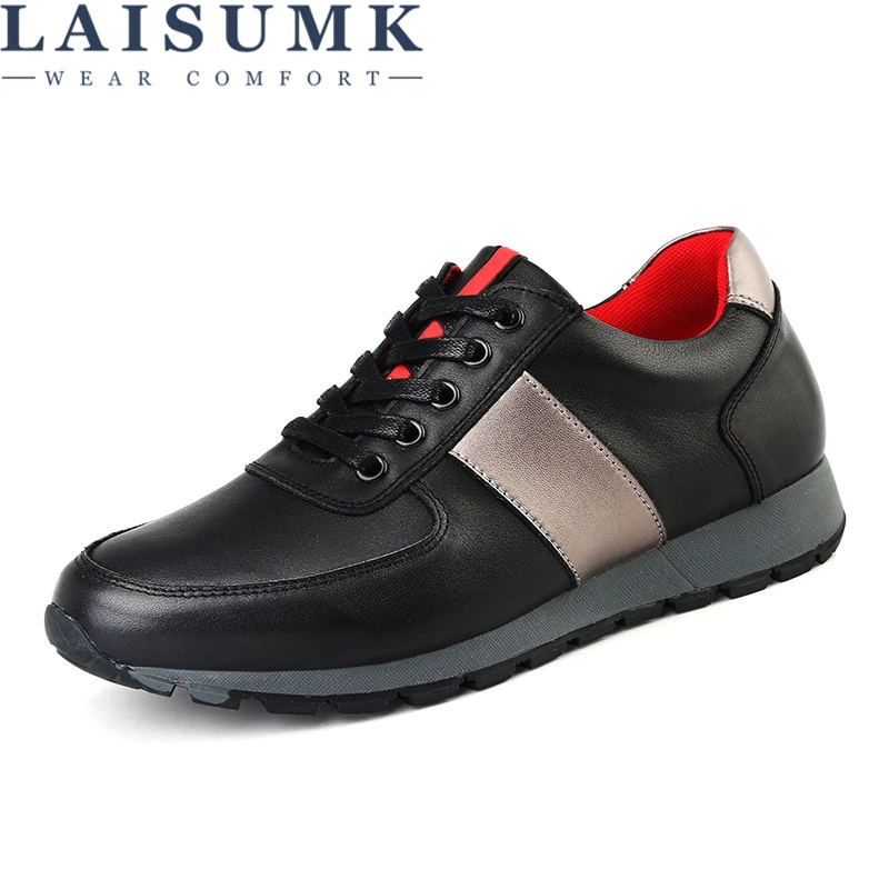 

LAISUMK Genuine Leather Casual Shoes Fashion Men Shoes Breathable Comfortable Men Real Leather Shoes Lace-up Moccasins