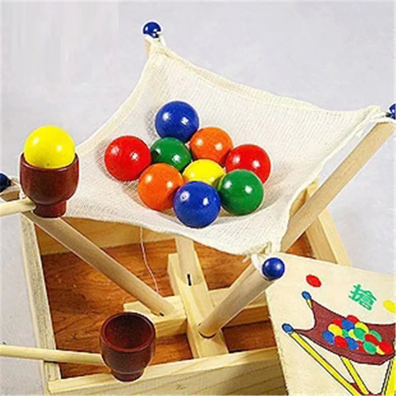 

Wooden box grab the ball competition children educational toys scoop ball game kindergarten game game products creative products