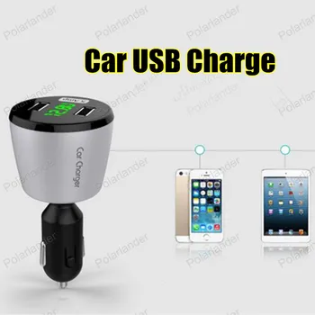 

Universal Auto 12V 1.0A 2.1A Dual USB ports metal square car chargers for mobile phones and digital cameras car cigaretteadapter