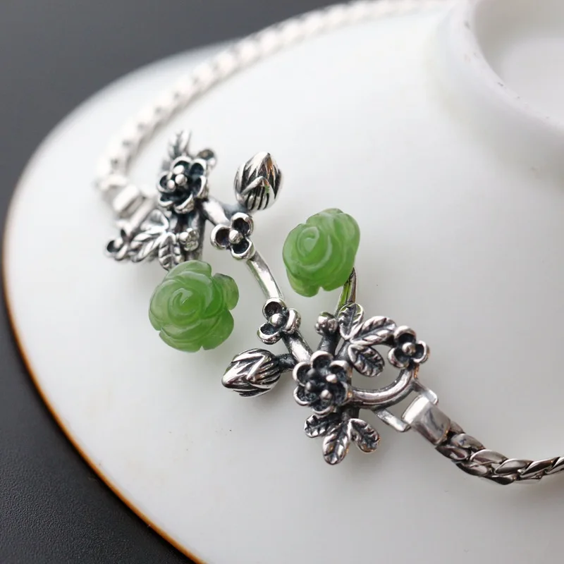

Серебряные украшения из серебра S925 пробы, оптовая продажа, натуральные яшма, опрятные винтажные тайские серебряные женские модели, серебряные браслеты