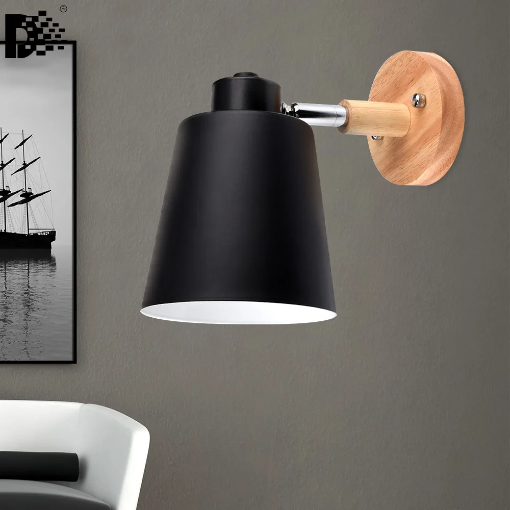 

2019 New wood metal wall lamp LED European style coffee bar shop restaurant decoration TV background lighting AC85-265V light