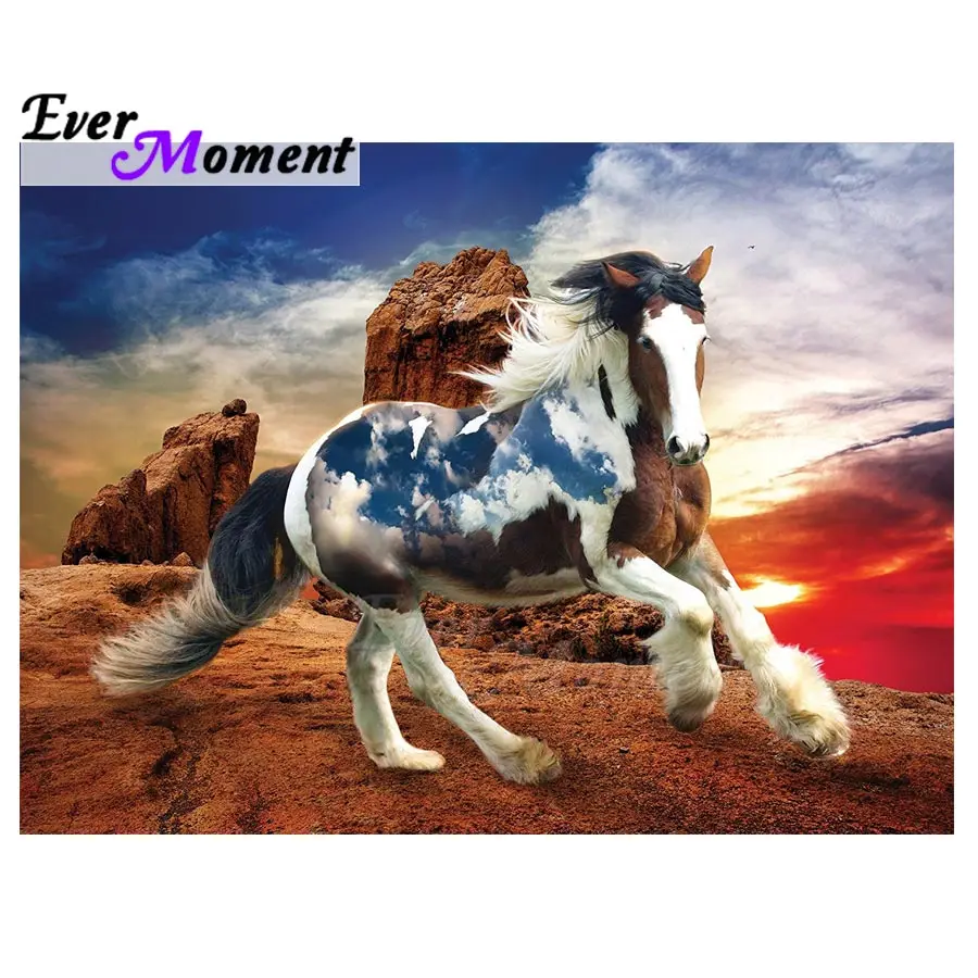 

Ever Moment Diamond Painting Horse Handmade Full Square Drill Cross Stitch 5D DIY Diamond Embroidery Mosaic Rhinestone ASF1383