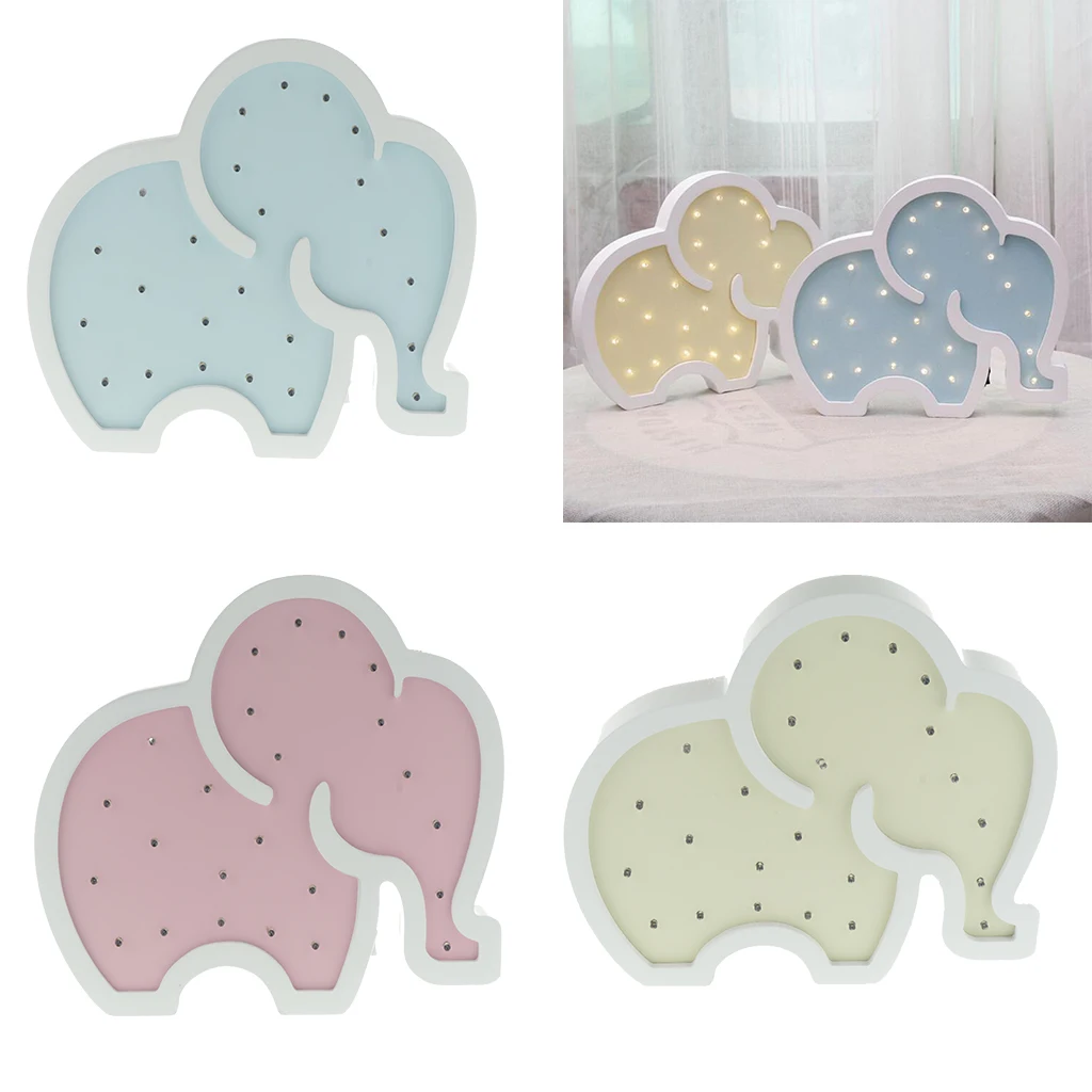 Decorative LED Elephant Night Lights Lamps Marquee Signs Letters for Baby Nursery Decorations Gifts for Children
