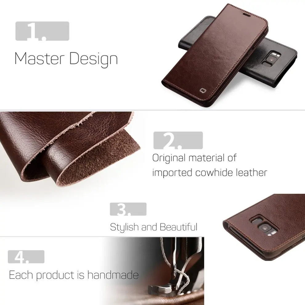 

10 Pcs Genuine Leather Phone Cover Case Scratch-resistant Flip Cover Business Protective Cover For Samsung Galaxy S8 S8 Plus