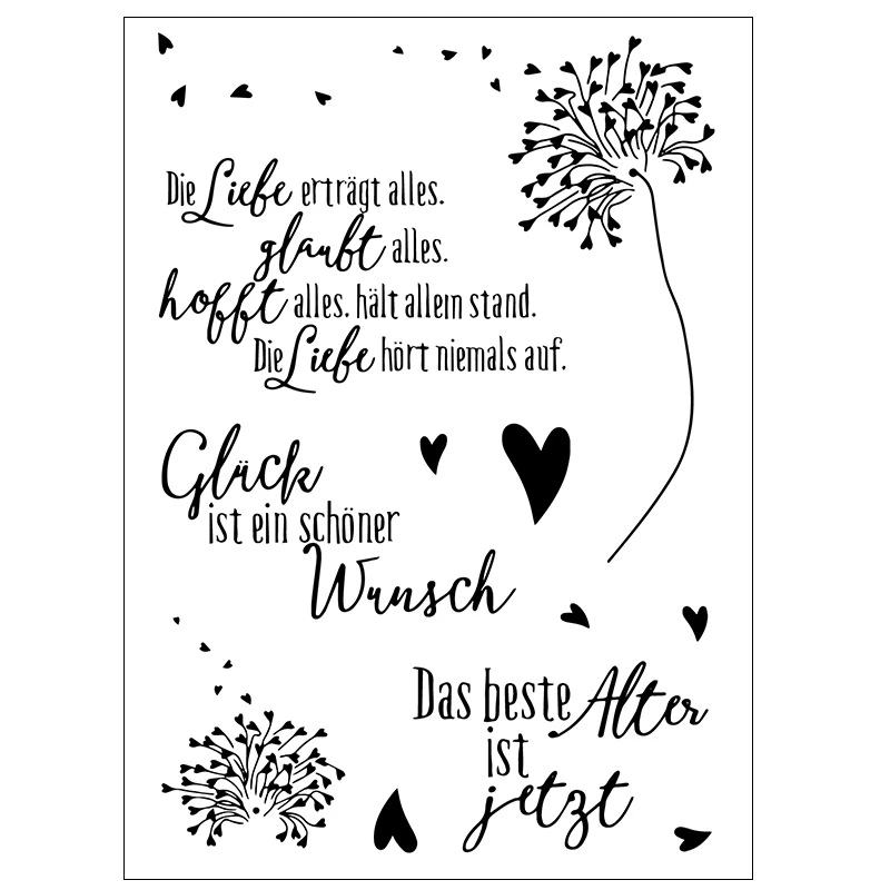 

German Word Transparent Clear Silicone Stamps for DIY Scrapbooking Card Making diy photo Roller album Decorative Stempel