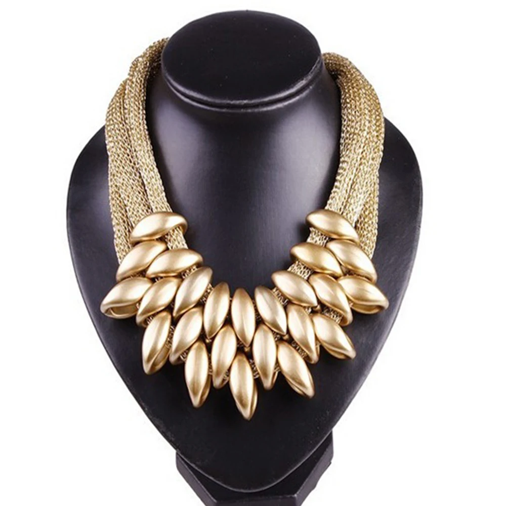 

Gold Color Choker Statement Necklace Collares Necklaces & Pendants Women Gift Fashion Jewelry Silver Black Necklace