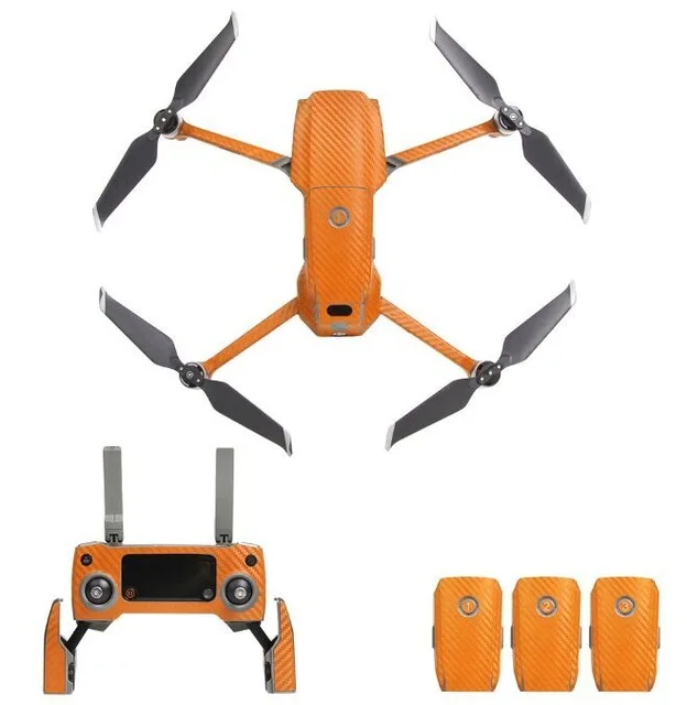 Sunnylife ПВХ углеродного зерна наклейки кожи для DJI MAVIC 2 PRO и зум наклейки в виде дрона батарея дистанционного рука обёрточная бумага - Цвет: Белый