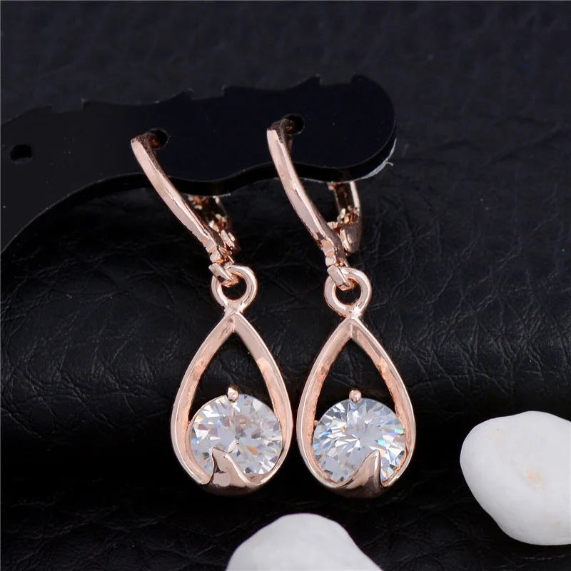 Женские серьги подвески misanryne золотого цвета с фианитами и кристаллами|earrings