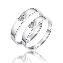 Романтическое классическое 925 пробы Серебряное Африканское Кристальный, сердце, кольцо, элегантное простое обручальное кольцо Bijoux для женщин мужчин влюбленных