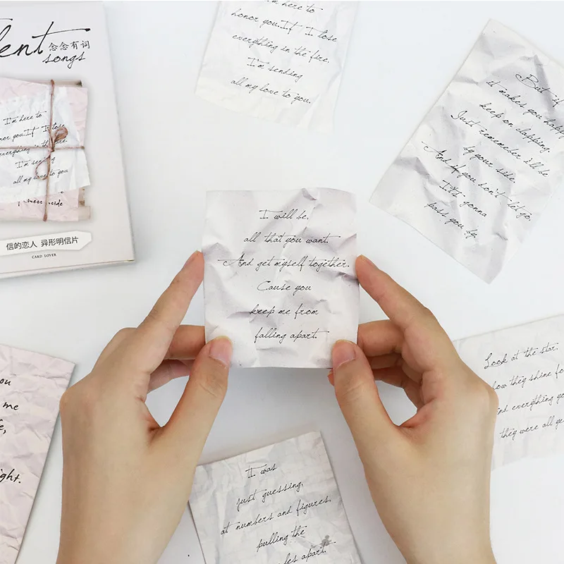 30pcs/lot English Letters Postcard Message Notes Memo Cards Paper Bookmark Envelop Gift Wish Card Stationery