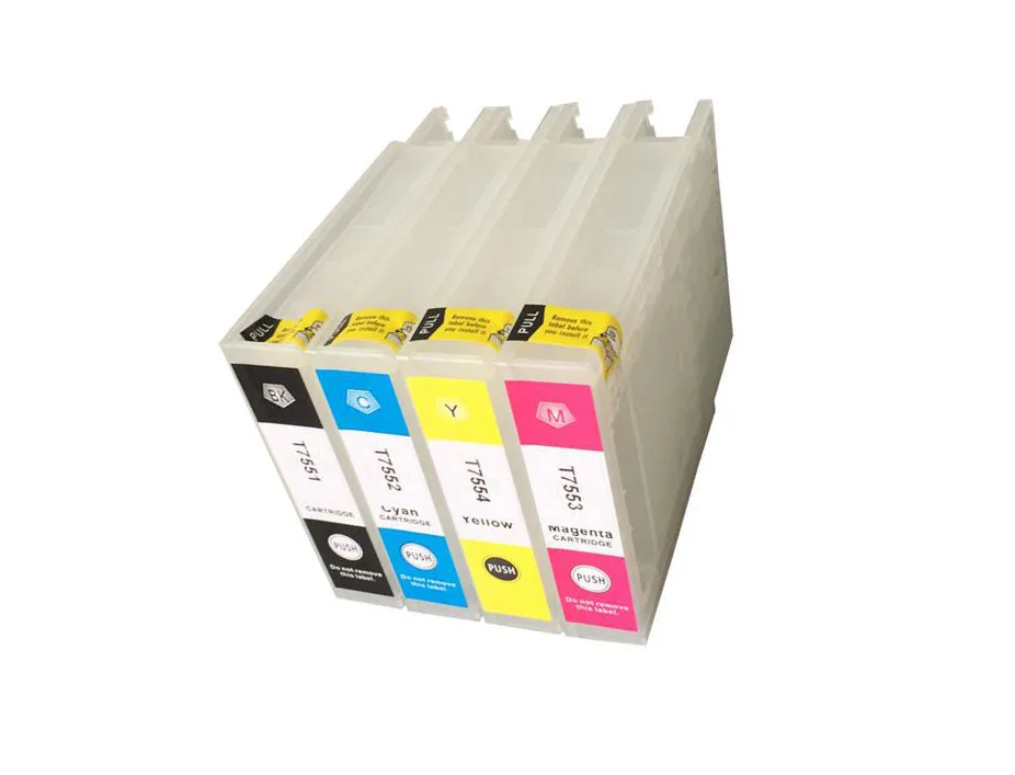 

vilaxh T7551-T7554 Empty Refillable Ink Cartridge For Epson Workforce WF-8010DW WF-8090DW WF-8510DW WF-8590DW With ARC Chip