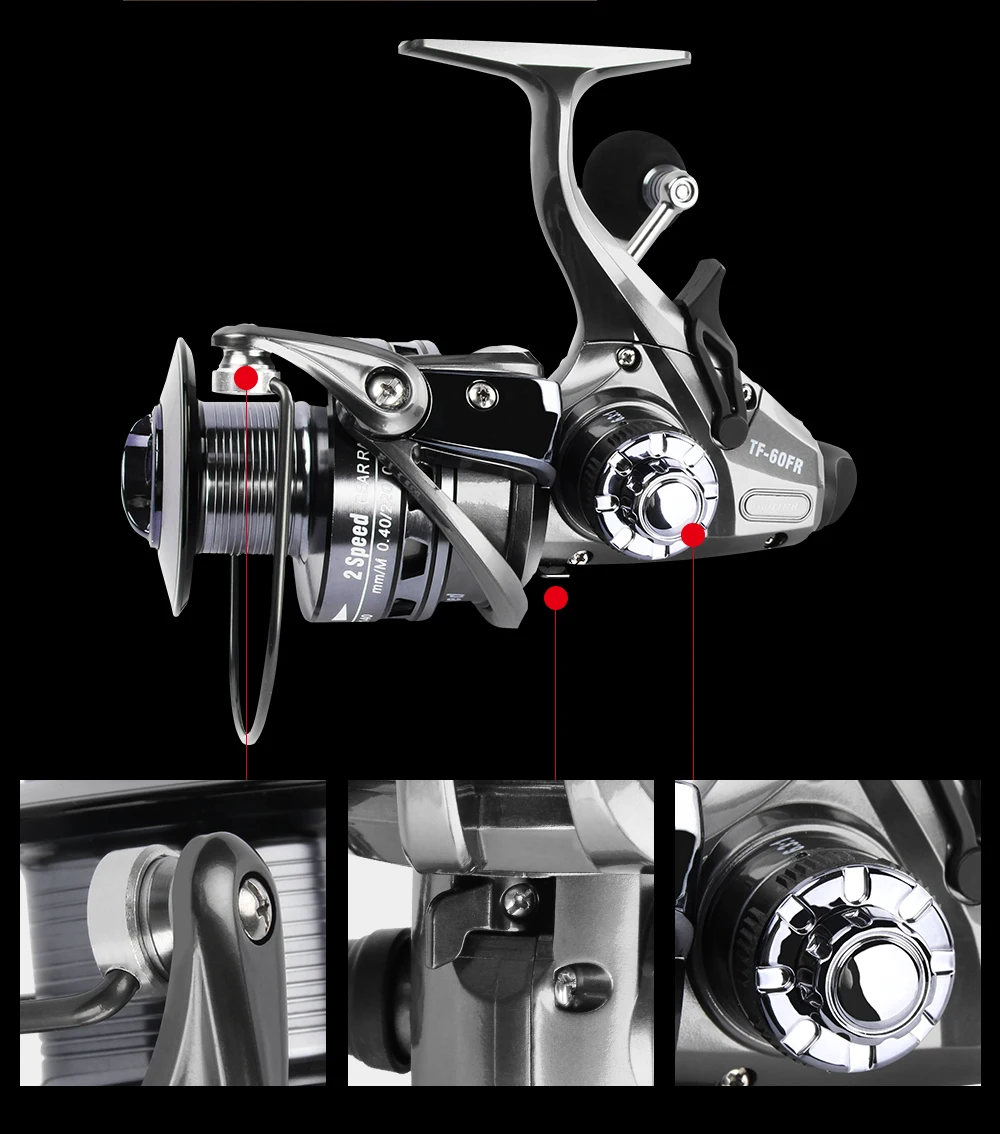 Spinpoler TF-FR 2 Speed Spinning Reels Double Brake Carp Fishing Feeder 12+1 S.S Bearings Spinning Reel Max Drag Coil  (9)