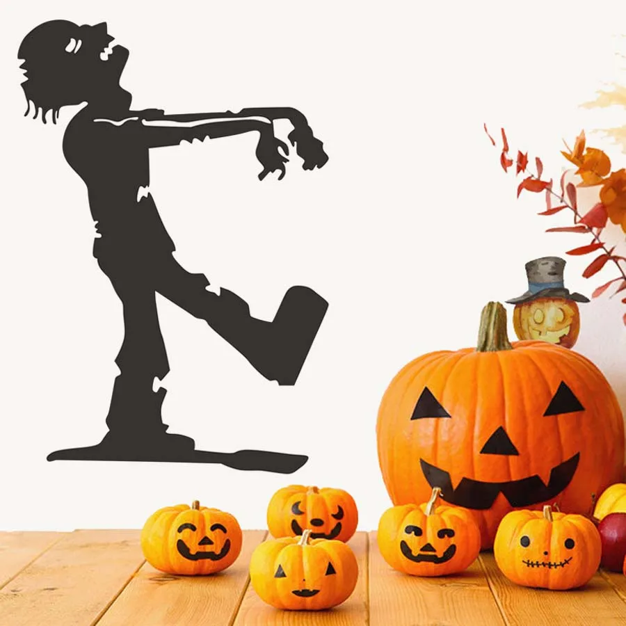 Walking Zombie The Mummy Halloween Party Decals Modern Wall Sticker For Kids Bedroom Living Room Home Decor Waterproof Wallpaper (1)