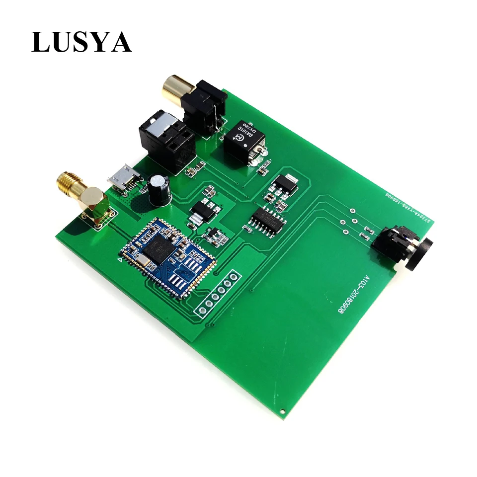 

Lusya CSR8675 Bluetooth 5.0 digital audio receiver Board Fiber optic aptx-hd coaxial SPDIF With Antenna T0106