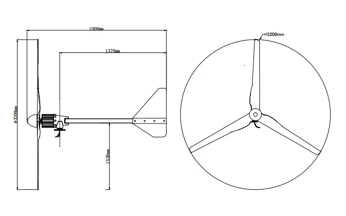 Three Phase AC Output 2KW 2000W Wind Generator Wind Turbine