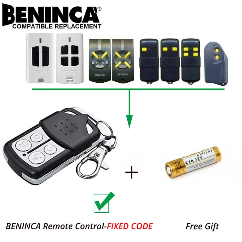 

Universal fixed code Garage Hand Remote Control Clone /Duplicator Beninca TO.GO 4WP,T2WK,T4WK,LOT1W,LOT2W replacement