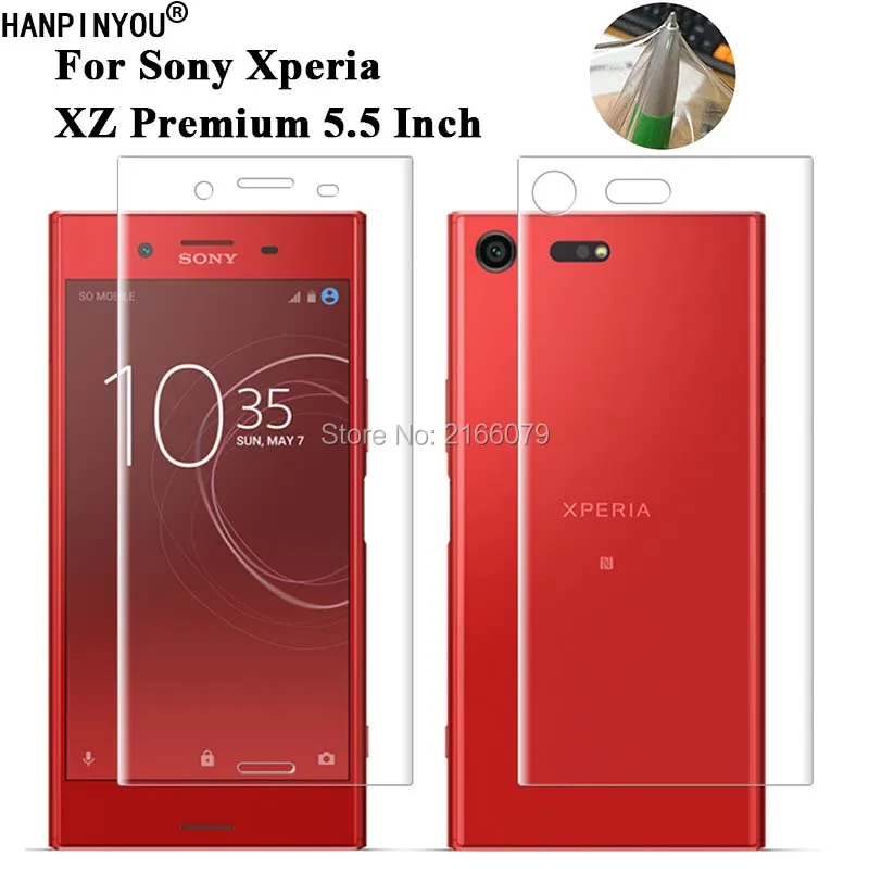 

For Sony Xperia XZ Premium / Dual 5.5" Soft TPU Front Back Full Cover Screen Protector Transparent Protective Film + Clean Tools
