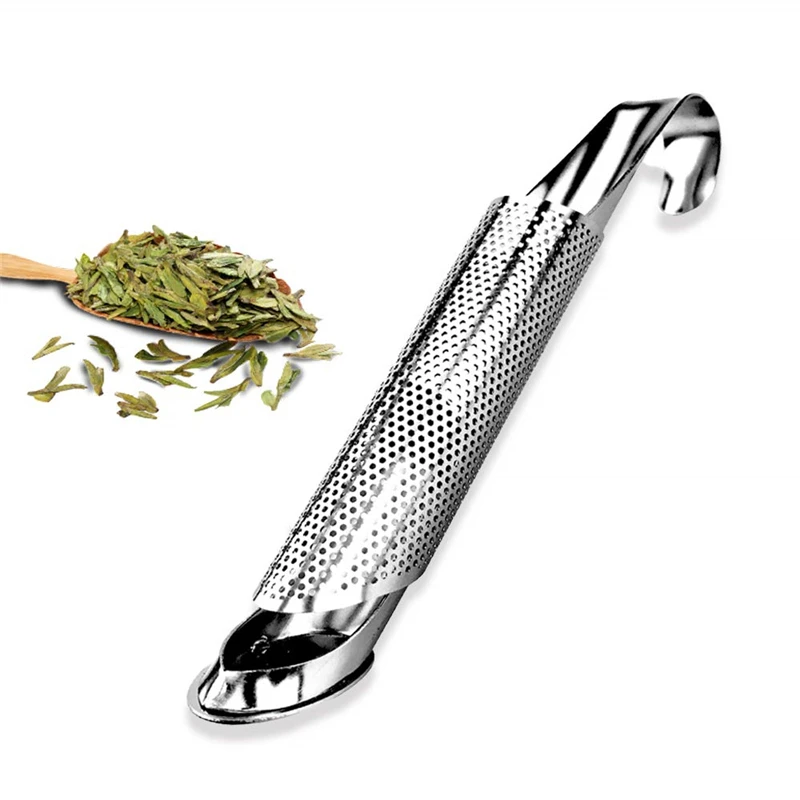 

Stainless Steel Tea Infuser Strainer Spoon with Hook Handle Tea Filter Pipe Design OOlong Puer Black Tea Tools Accessories