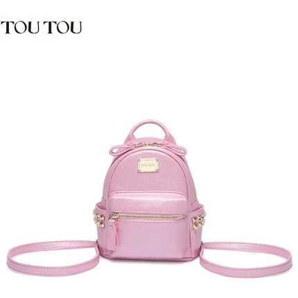 TT001 Женский мини-рюкзак, Модный молодежный кожаный рюкзак для девочки-подростка, Маленькая женская школьная сумка на плечо, рюкзак mochila - Цвет: small pink
