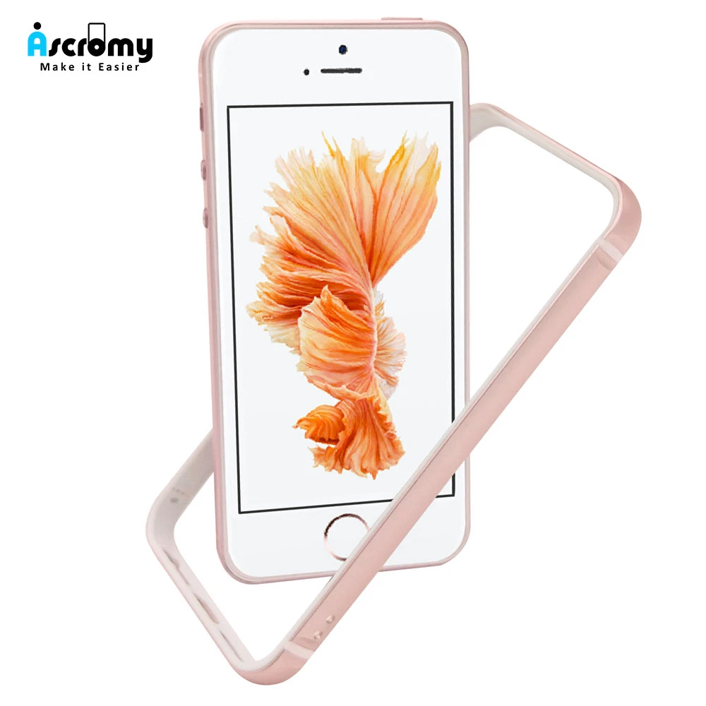 Ascromy funda para iPhone 5S, parachoques de lujo de aluminio y Metal, carcasa de con brillo iPhone 5 S 5SE, accesorios|Fundas antigolpes para teléfono| - AliExpress