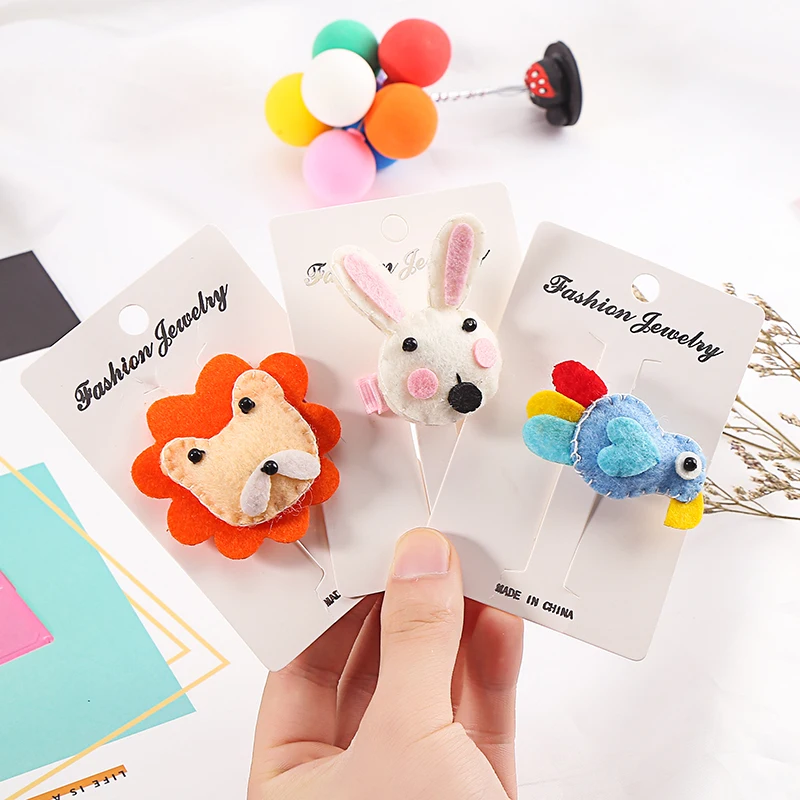 

Korean New Cute Children's Cartoon Small Animal Hairpins Girl Princess Fashion Handmade Duckbill Clip Hair Accessories