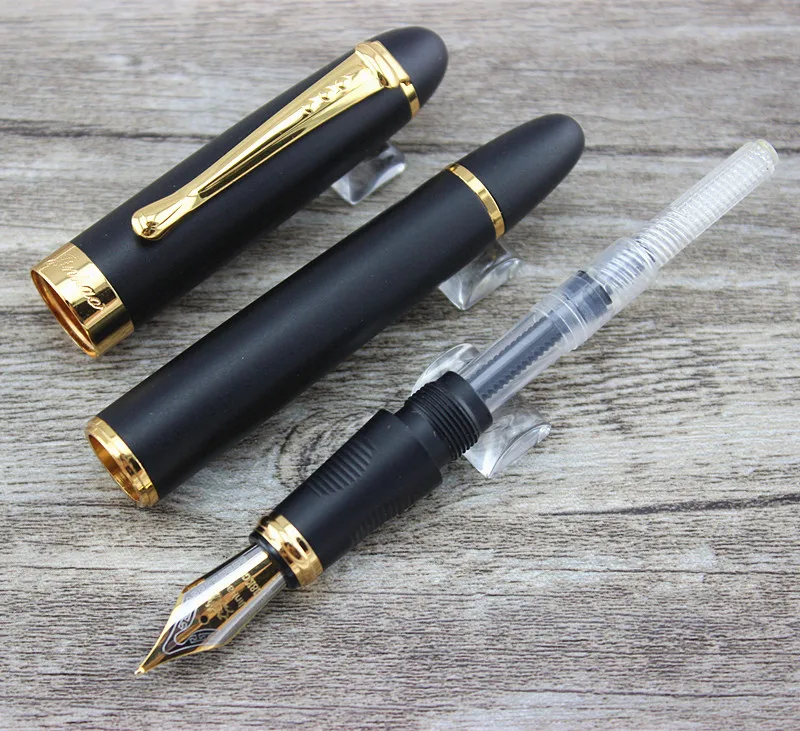 JINHAO X450 матовый черный и золотой 0,7 мм широкий наконечник Авторучка JINHAO 450