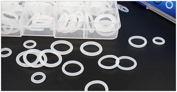 

225 PCS Clear Food Grade Silicone Rubber O Ring O-Ring Washer Seals Assortment