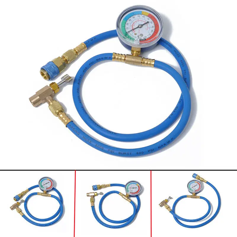 Car Air Conditioning And Fluoride Tube Plus Fluoride Refrigerant Pressure Gauge
