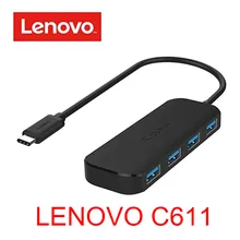 lenovo C611 тип-c до 4 USB 3,0 концентратор данных-черный C611 тип-c сплиттер компьютерный конвертер USB-C концентратор 4-портовый 3.0HUB