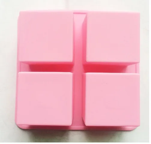 4 Cavity Squares Silicone Loaf Cake Bar Baking Pan Chocolate Jelly 4 Cavity Squares Silicone Loaf Cake Bar Baking Pan Chocolate Jelly Ice Cube Soap Candle Wax
